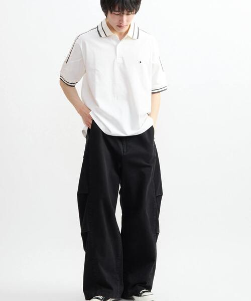 CONVERSE TOKYO(コンバーストウキョウ)の「SIDE LINE POLO SHIRT(ポロシャツ・レディース・ブラック/ホワイト/ネイビー・SMALL/MEDIUM)」の8枚目の写真