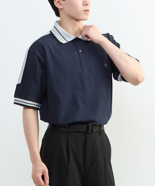 CONVERSE TOKYO(コンバーストウキョウ)の「SIDE LINE POLO SHIRT(ポロシャツ・レディース・ブラック/ホワイト/ネイビー・SMALL/MEDIUM)」の14枚目の写真