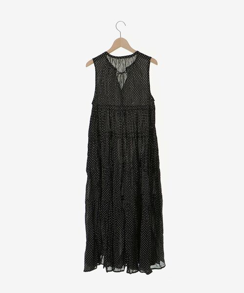 le.coeur blanc(ルクールブラン)の「Fanaka別注ドット柄ノースリワンピ(ワンピース・レディース・ブラック系その他・38)」の4枚目の写真