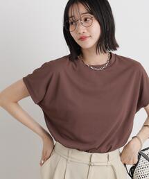汗隠糸加工&多彩機能カットソー素材 ドルマンフレンチトップス