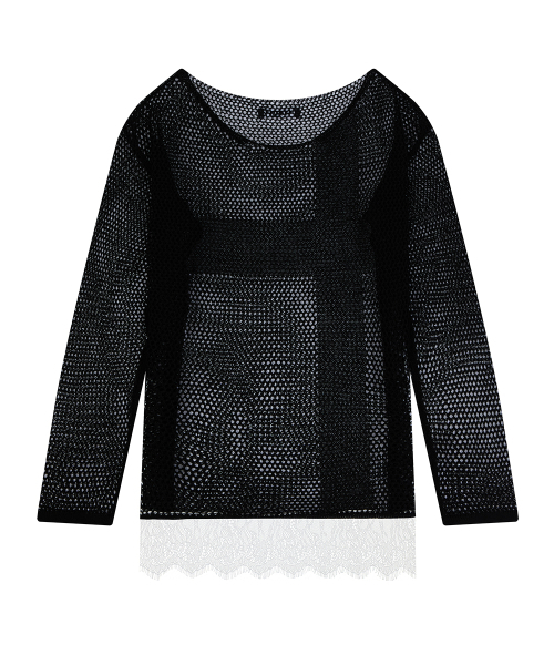 LUVISTRUE(ラヴイズトゥルー)の「SY LACE NET KNIT(BLACK)(ニット/セーター・レディース・その他・FREE)」の3枚目の写真