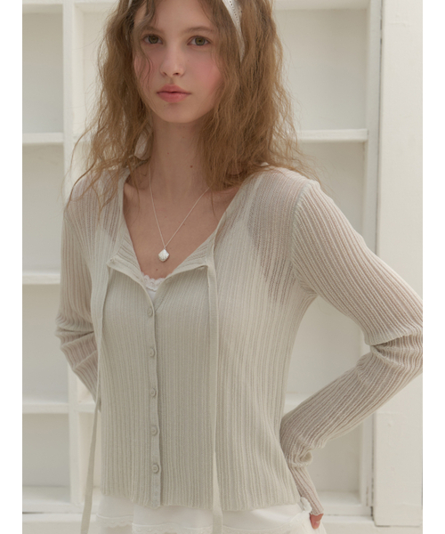 RE_L(リエル)の「Loana strap knit cardigan (sage)(カーディガン/ボレロ・レディース・その他・FREE)」の4枚目の写真