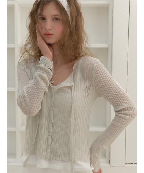 RE_L(リエル)の「Loana strap knit cardigan (sage)(カーディガン/ボレロ・レディース・その他・FREE)」の3枚目の写真