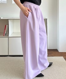 スウェットパンツ ワイドパンツ ダンボールニット ウエストゴム ボトムス ロング丈 楽ちん リラクシー スポーティー ルームウェア