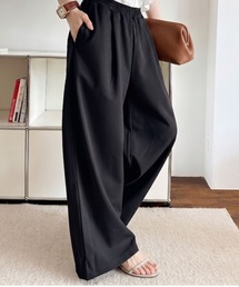 スウェットパンツ ワイドパンツ ダンボールニット ウエストゴム ボトムス ロング丈 楽ちん リラクシー スポーティー ルームウェア