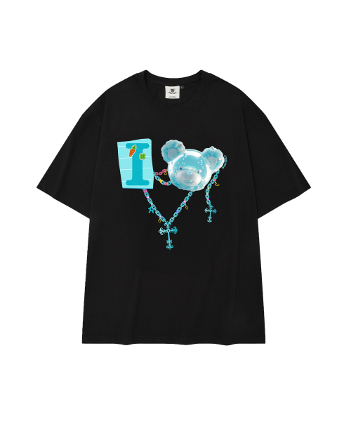 DYSFUNCT（ディスファンクト）の「I LOVE COTTON BEAR T-SHIRT(BLACK/BLUE)（Tシャツ/カットソー・レディース・その他・SMALL/MEDIUM/LARGE）」の4枚目の写真