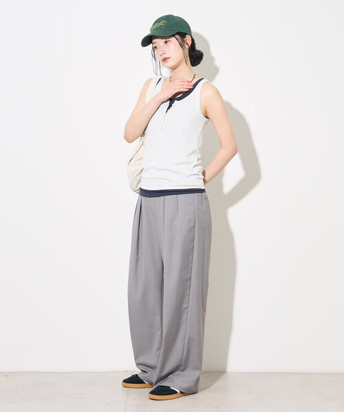 FREAK'S STORE(フリークスストア)の「【セットアイテム】ヘンリーネック レイヤードタンクトップ/ タンクトップセット(タンクトップ・レディース・グレー/ダークブラウン/ブラック・フリ-)」の12枚目の写真
