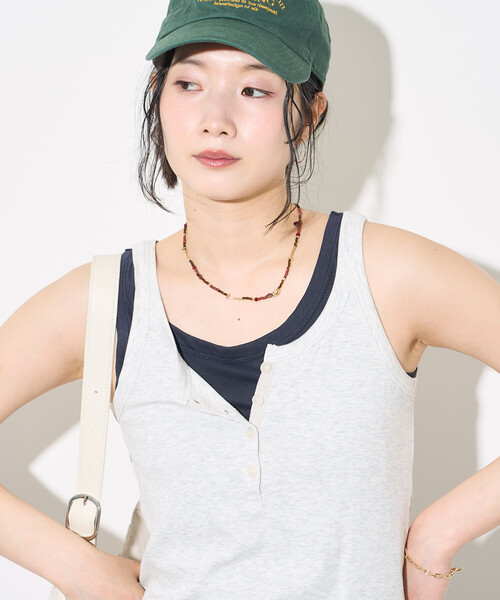 FREAK'S STORE(フリークスストア)の「【セットアイテム】ヘンリーネック レイヤードタンクトップ/ タンクトップセット(タンクトップ・レディース・グレー/ダークブラウン/ブラック・フリ-)」の21枚目の写真