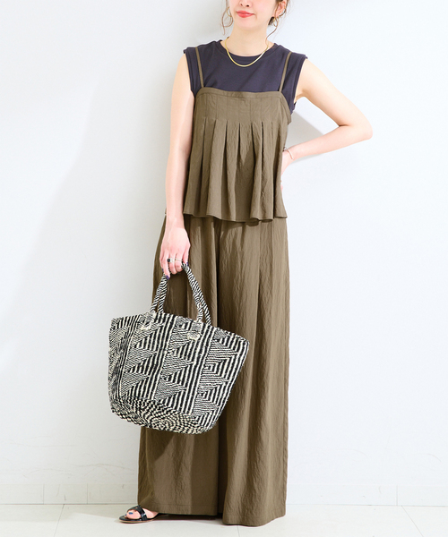 B.C STOCK（ベーセーストック）の「《追加》《3点セット》手洗い可 / multiple way 3 piece（つなぎ/オールインワン・レディース・ブラック/カーキ/ブラウン/ブラック系その他/ネイビー・FREE）」の4枚目の写真