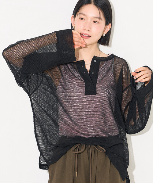 セール】ヘンリーシアーボーダープルオーバー（Tシャツ/カットソー