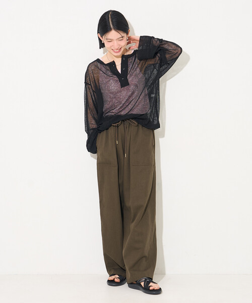 FREAK'S STORE(フリークスストア)の「ヘンリーシアーボーダープルオーバー(Tシャツ/カットソー・レディース・オフホワイト/ベージュ/ブラック・フリ-)」の16枚目の写真