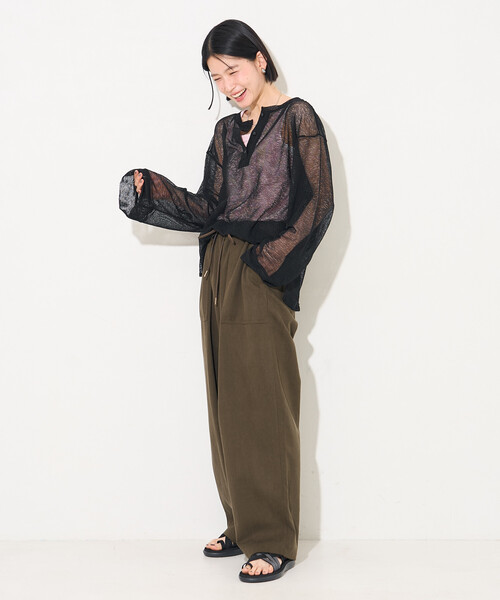 FREAK'S STORE(フリークスストア)の「ヘンリーシアーボーダープルオーバー(Tシャツ/カットソー・レディース・オフホワイト/ベージュ/ブラック・フリ-)」の17枚目の写真