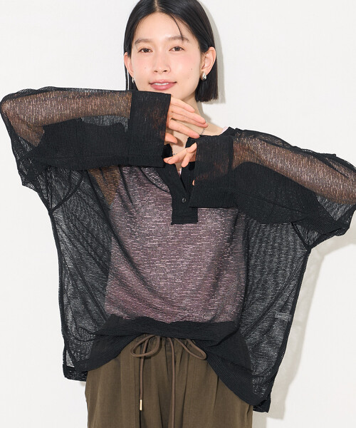 FREAK'S STORE(フリークスストア)の「ヘンリーシアーボーダープルオーバー(Tシャツ/カットソー・レディース・オフホワイト/ベージュ/ブラック・フリ-)」の21枚目の写真