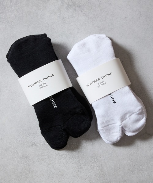 100% FINE COTTON PLAIN 2-PACK QUARTER TABI SOCKS / ファイン