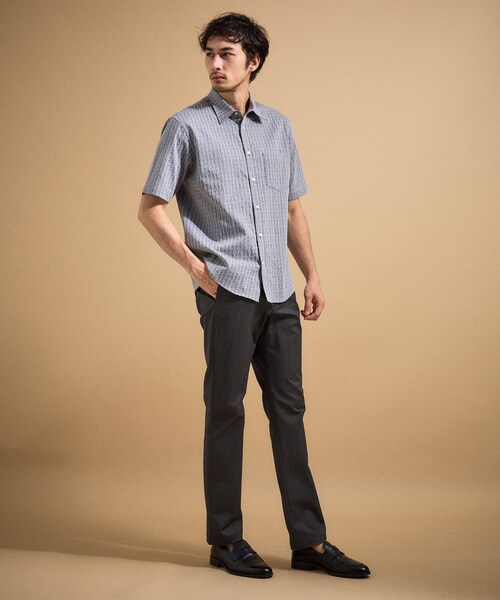 TAKEO KIKUCHI(タケオキクチ)の「【銘品】播州織り ヘリンボン ストレートパンツ(スラックス・メンズ・ネイビー/チャコールグレー/ブルー/ベージュ/グレー・03/01/04/00/06/05/02)」の8枚目の写真