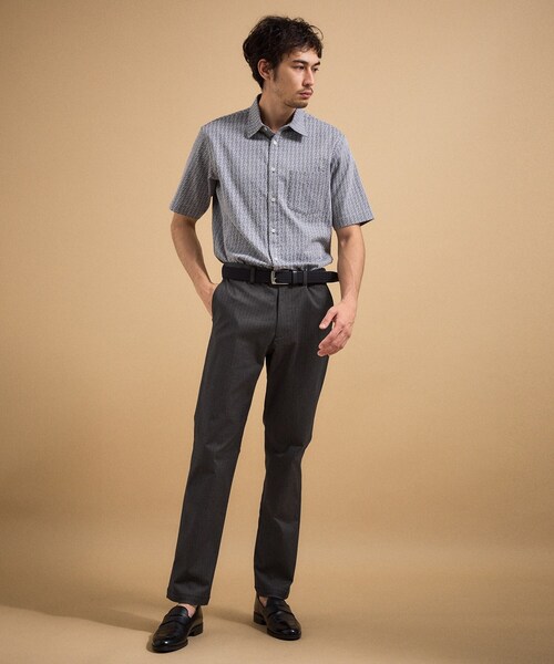 TAKEO KIKUCHI(タケオキクチ)の「【銘品】播州織り ヘリンボン ストレートパンツ(スラックス・メンズ・ネイビー/チャコールグレー/ブルー/ベージュ/グレー・03/01/04/00/06/05/02)」の9枚目の写真