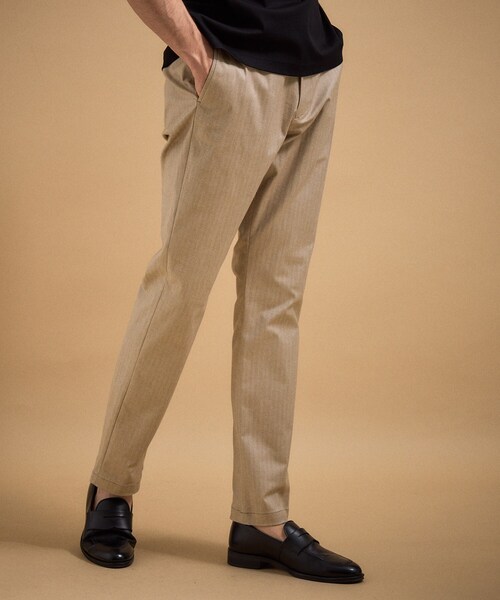 TAKEO KIKUCHI(タケオキクチ)の「【銘品】播州織り ヘリンボン ストレートパンツ(スラックス・メンズ・ネイビー/チャコールグレー/ブルー/ベージュ/グレー・03/01/04/00/06/05/02)」の12枚目の写真