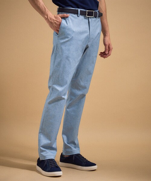 TAKEO KIKUCHI(タケオキクチ)の「【銘品】播州織り ヘリンボン ストレートパンツ(スラックス・メンズ・ネイビー/チャコールグレー/ブルー/ベージュ/グレー・03/01/04/00/06/05/02)」の15枚目の写真