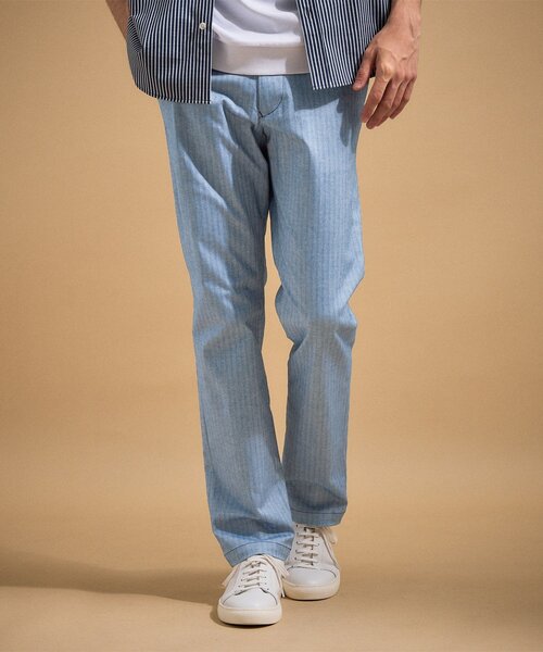 TAKEO KIKUCHI(タケオキクチ)の「【銘品】播州織り ヘリンボン ストレートパンツ(スラックス・メンズ・ネイビー/チャコールグレー/ブルー/ベージュ/グレー・03/01/04/00/06/05/02)」の16枚目の写真