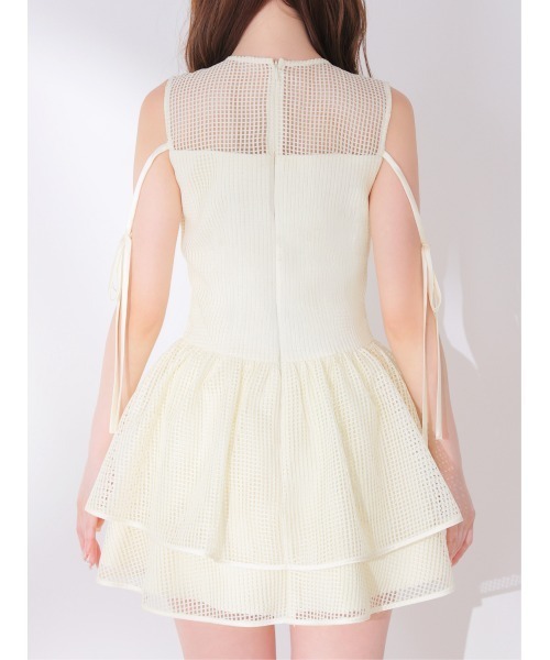 M me eme(エムミーエメ)の「Sheer decollete mesh lace mini onepiece(eme11029)(ワンピース・レディース・ホワイト×ブラック/アイボリー・FREE)」の15枚目の写真