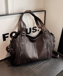 LAYERED ファスナー PU ショルダーバッグ Y2K