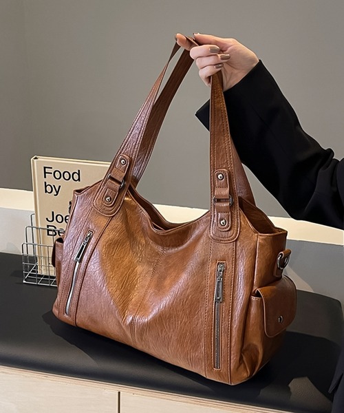 LAYERED(SBG)(レイヤード)の「LAYERED ファスナー PU ショルダーバッグ Y2K(ショルダーバッグ・レディース・ブラウン/チョコ/ブラック/ダークブラウン・FREE)」の1枚目の写真