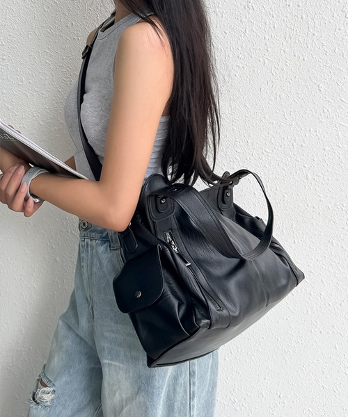 LAYERED(SBG)(レイヤード)の「LAYERED ファスナー PU ショルダーバッグ Y2K(ショルダーバッグ・レディース・ブラウン/チョコ/ブラック/ダークブラウン・FREE)」の11枚目の写真