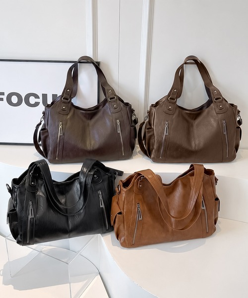 LAYERED(SBG)(レイヤード)の「LAYERED ファスナー PU ショルダーバッグ Y2K(ショルダーバッグ・レディース・ブラウン/チョコ/ブラック/ダークブラウン・FREE)」の9枚目の写真