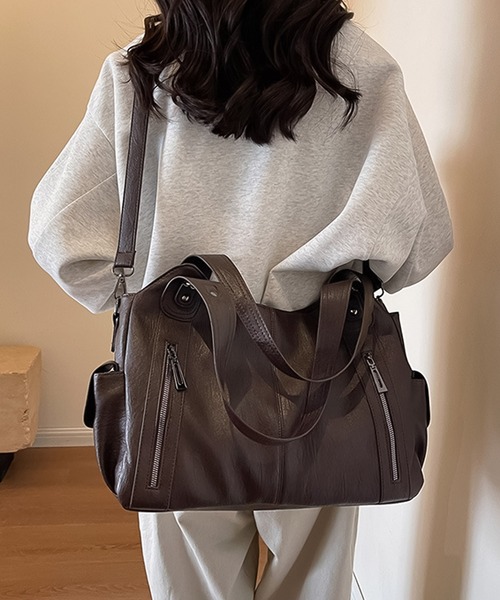 LAYERED(SBG)(レイヤード)の「LAYERED ファスナー PU ショルダーバッグ Y2K(ショルダーバッグ・レディース・ブラウン/チョコ/ブラック/ダークブラウン・FREE)」の12枚目の写真