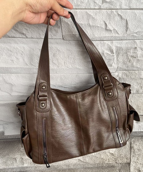 LAYERED(SBG)(レイヤード)の「LAYERED ファスナー PU ショルダーバッグ Y2K(ショルダーバッグ・レディース・ブラウン/チョコ/ブラック/ダークブラウン・FREE)」の7枚目の写真