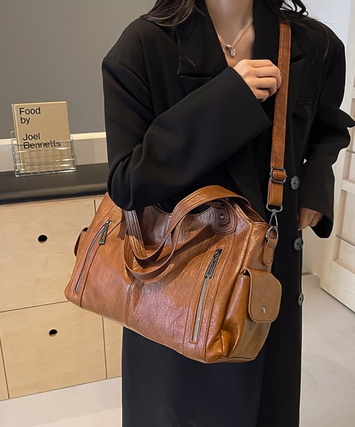 LAYERED(SBG)(レイヤード)の「LAYERED ファスナー PU ショルダーバッグ Y2K(ショルダーバッグ・レディース・ブラウン/チョコ/ブラック/ダークブラウン・FREE)」の14枚目の写真