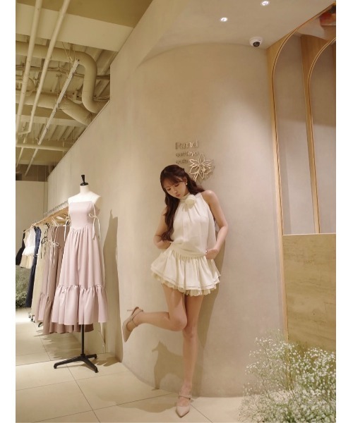 MISTREASS(ミストレアス)の「Blush Bloom Tunic Dress(ワンピース・レディース・サックスブルー/ピンク/アイボリー・FREE)」の6枚目の写真