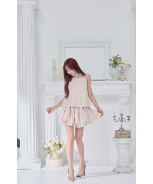MISTREASS(ミストレアス)の「Blush Bloom Tunic Dress(ワンピース・レディース・サックスブルー/ピンク/アイボリー・FREE)」の4枚目の写真