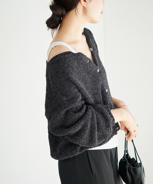 plage（プラージュ）の「《一部店舗・WEB限定追加》Fringe yarn カーディガン 3（カーディガン/ボレロ・レディース・アイボリー/ブラック・FREE）」の15枚目の写真