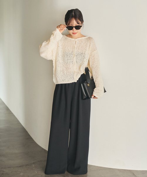 plage（プラージュ）の「《一部店舗・WEB限定追加》Fringe yarn カーディガン 3（カーディガン/ボレロ・レディース・アイボリー/ブラック・FREE）」の17枚目の写真