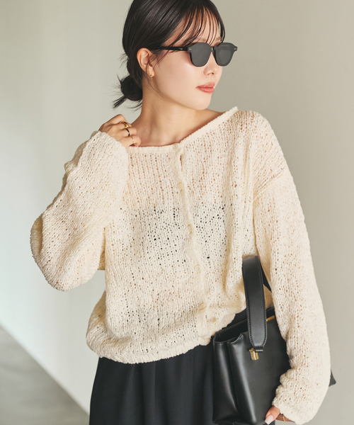 plage（プラージュ）の「《一部店舗・WEB限定追加》Fringe yarn カーディガン 3（カーディガン/ボレロ・レディース・アイボリー/ブラック・FREE）」の20枚目の写真