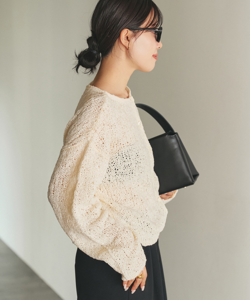 plage（プラージュ）の「《一部店舗・WEB限定追加》Fringe yarn カーディガン 3（カーディガン/ボレロ・レディース・アイボリー/ブラック・FREE）」の22枚目の写真