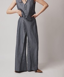 【W:Huku / ソフトタッチツイル】ラップ ワイドパンツ / Soft-Touch Twill Wrap Wide-Leg Pants