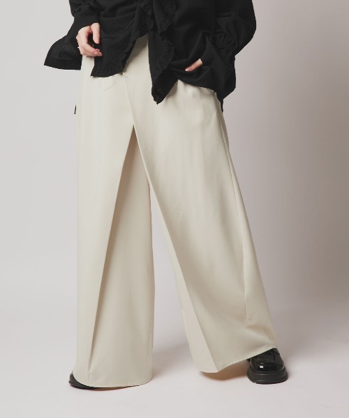 W:Huku(フーク)の「【W:Huku / ソフトタッチツイル】ラップ ワイドパンツ / Soft-Touch Twill Wrap Wide-Leg Pants(その他パンツ・レディース・ベージュ系その他/ブラック/ブラウン系その他/グレー系その他・FREE)」の13枚目の写真