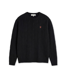 High-Twist Cotton Cable Knit (BLACK)