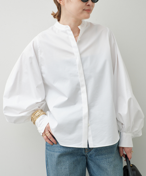 Mackintosh（マッキントッシュ）の「【MACKINTOSH/マッキントッシュ】 VOLUME SLEEVE BLOUSE（シャツ/ブラウス・レディース・ホワイト・FREE）」の5枚目の写真