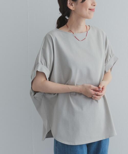 URBAN RESEARCH DOORS(アーバンリサーチドアーズ)の「袖ギャザーワイドプルオーバー(Tシャツ/カットソー・レディース・チャコールグレー/ライトグレー/オフホワイト・FREE)」の3枚目の写真