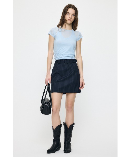 MOUSSY(マウジー)の「CLASSIC BELTED ミニスカート(スカート・レディース・グレー/ブラウン/ブルー系その他3・1/2)」の5枚目の写真