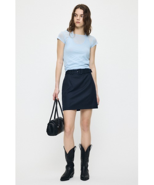 MOUSSY(マウジー)の「CLASSIC BELTED ミニスカート(スカート・レディース・グレー/ブラウン/ブルー系その他3・1/2)」の6枚目の写真