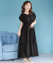 エアリーティアードギャザーワンピース 【低身長・小柄女性】
