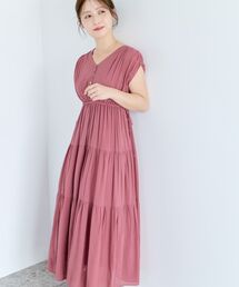 とろみティアードキャミワンピース 【低身長・小柄女性】（ワンピース