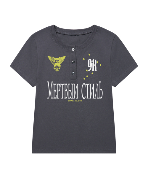 GRAVER（グレーバー）の「[ユニセックス]NO999 ヘンリーネック半袖Tシャツ_2カラー（Tシャツ/カットソー・レディース・チャコールグレー/ベージュ・M/L）」の14枚目の写真