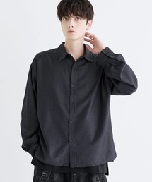 ルースシルエットサイドスリットウールミックスレギュラーシャツ