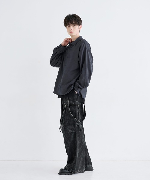 LILL(リル)の「ルースシルエットサイドスリットウールミックスレギュラーシャツ(シャツ/ブラウス・メンズ・サックスブルー/チャコール/ホワイト・L/M/S/XL)」の19枚目の写真