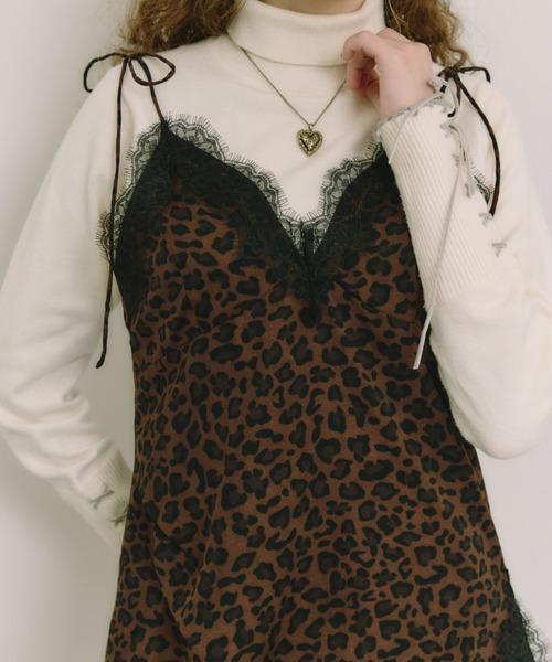 idem(イデム)の「sensual lingerie cami onepiece / レース付きランジェリーキャミワンピース(ワンピース・レディース・その他/イエロー/ダークブラウン/ブラック/アイボリー/ブラウン・FREE)」の4枚目の写真